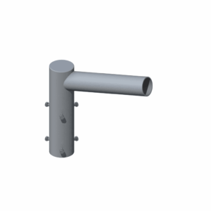 LED lighting Australia A 3D model of a grey, cylindrical, T-shaped structure with a central, long, cylindrical tube and a