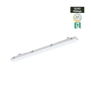 A long, thin, white LED light strip with a metal housing, suitable for LED lighting Australia
