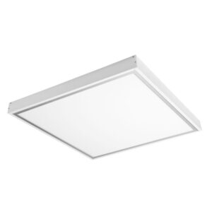 LED lighting Australia A white LED light panel with a flat, square shape and a thin, white border, set against a white