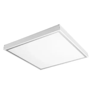 LED lighting Australia A white LED light panel with a flat, square shape and a thin, white border, set against a white