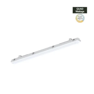 A long, thin, white LED light strip with a metal housing, suitable for LED lighting Australia