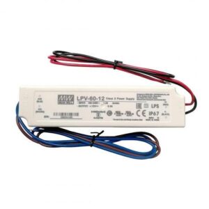 A white LED driver with a red and blue cable, representing a high-quality LED lighting Australia solution