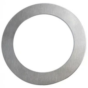 A circular LED light fixture with a brushed metal finish, suitable for LED lighting Australia