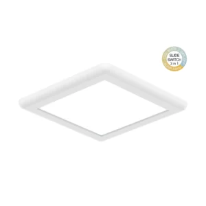LED lighting Australia A white square LED light with a flat, square shape and a smooth, rounded edge