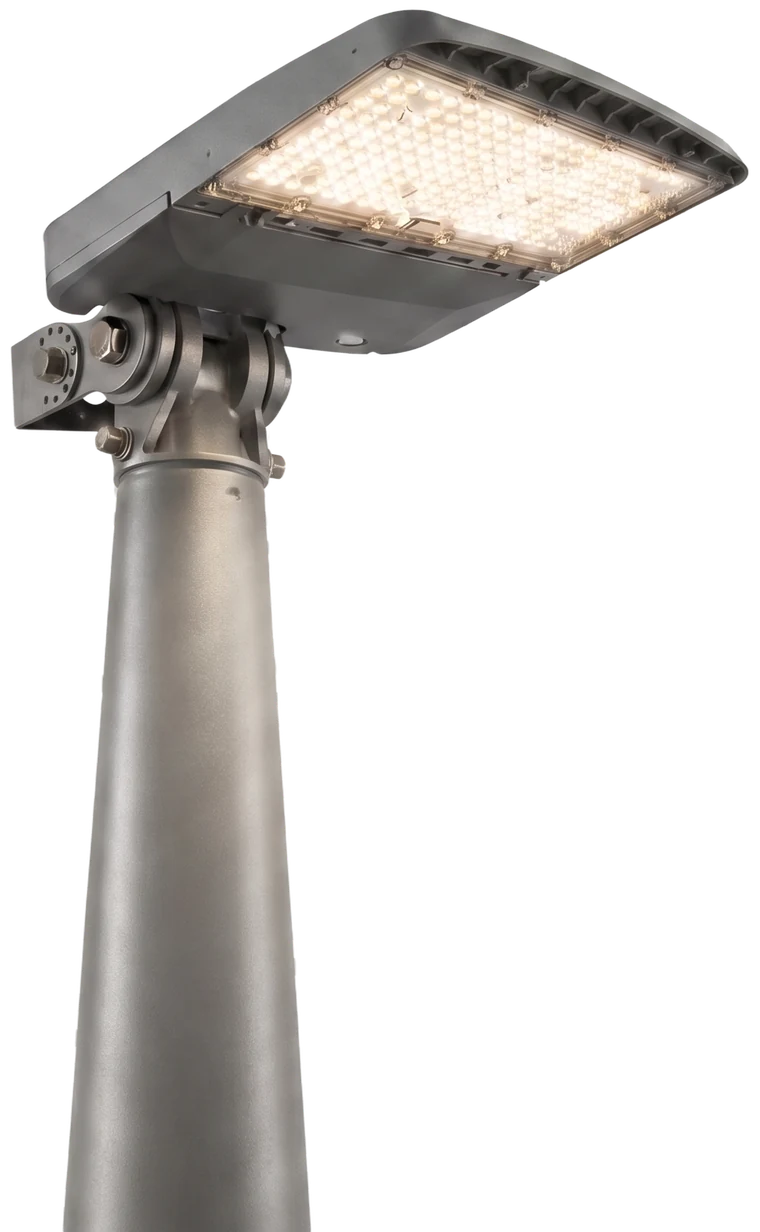 LED street light against an evening sky